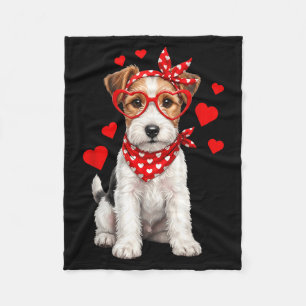 Fox Terrier Valentines Day Wirehaired Dog Lover He Fleece Blanket