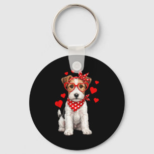 Fox Terrier Valentines Day Wirehaired Dog Lover He Key Ring