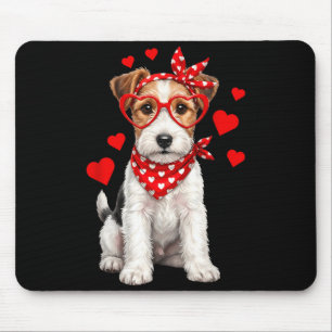 Fox Terrier Valentines Day Wirehaired Dog Lover He Mouse Pad