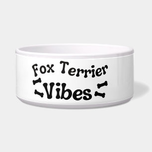 Fox Terrier Vibes Ceramic Dog Bowl