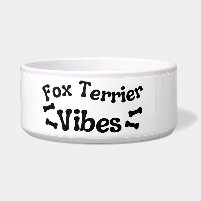 Fox Terrier Vibes Ceramic Dog Bowl (Left)