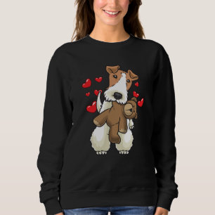 Fox Terrier Wirehaired Dog with Stuffed Animal Sweatshirt