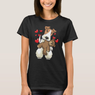 Fox Terrier Wirehaired Dog with Stuffed Animal T-Shirt