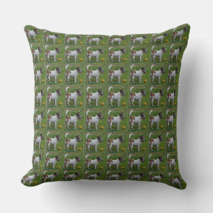 Fox Terrier With His Yellow Ball, Large Cushion