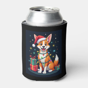 Fox Terrier Xmas Lighting Santa Fox Terrier Dog Ch Can Cooler