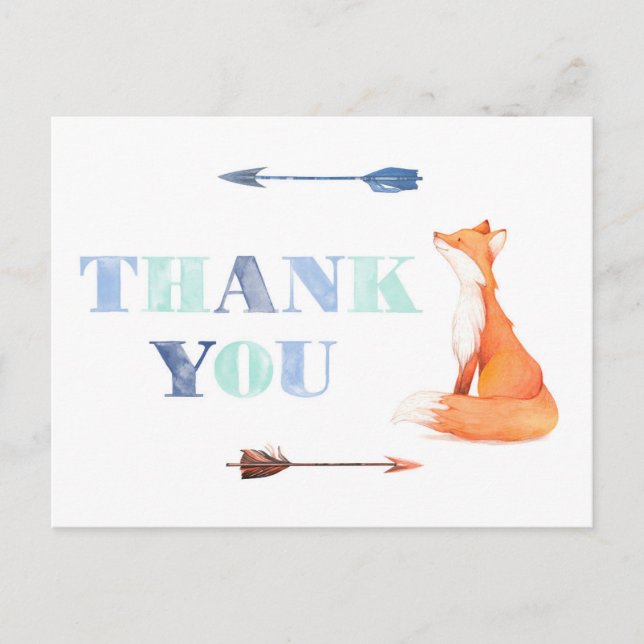 fox thank you card, economy thank you card (Front)
