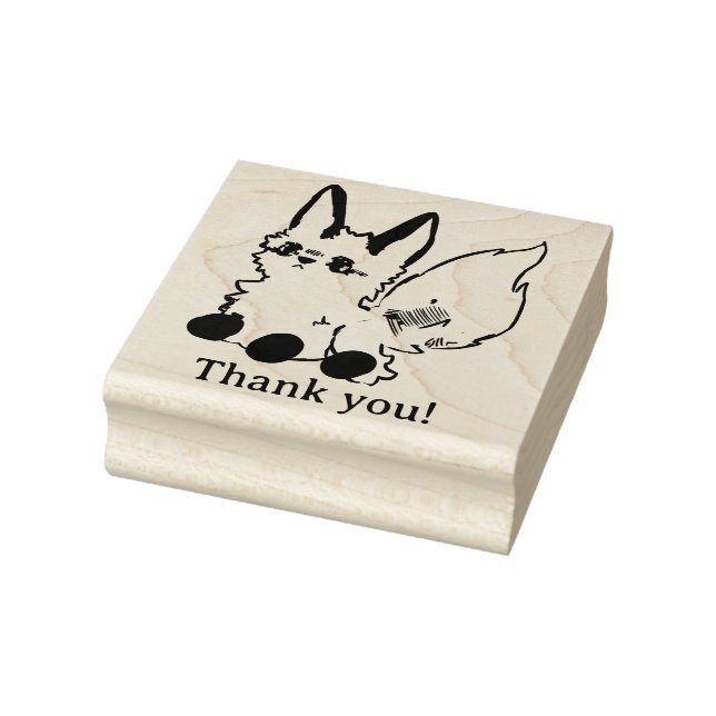 Fox, thank you! rubber stamp (Stamp)