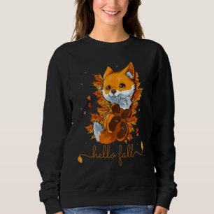 Fox Thanksgiving Fall Autumn Hello Fall Cute Fox Sweatshirt