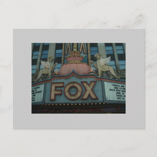 Fox Theatre, Detroit, Michigan Postcard (Front)