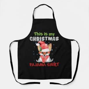 Fox This Is My Christmas Pajama Shirt T-Shirt Fox Apron