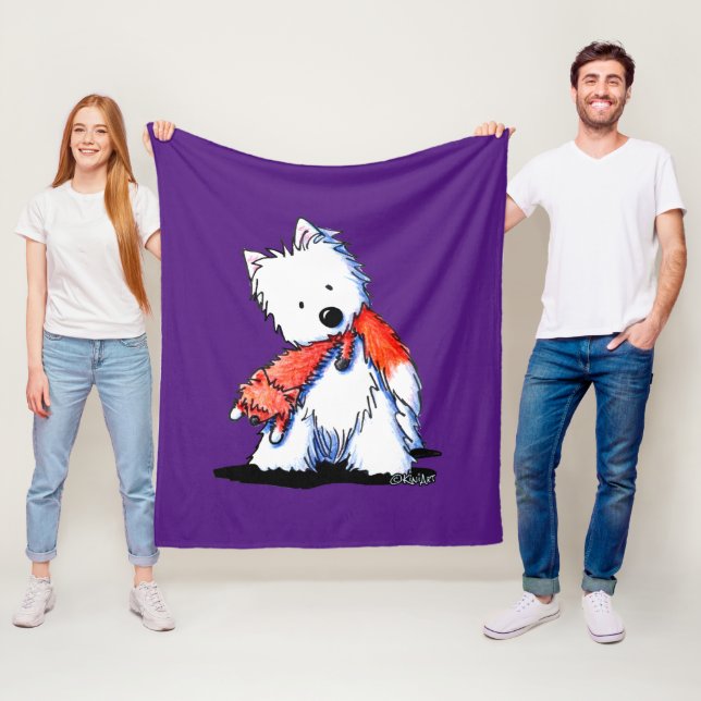 Fox Toy Westie Terrier Fleece Blanket (In Situ)