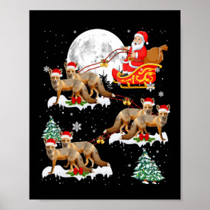 Fox Tree Christmas Sweater Xmas Pet Animal Lover Poster