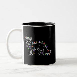 Fox Tree Christmas Xmas Pet Animal Lover Gifts Two-Tone Coffee Mug
