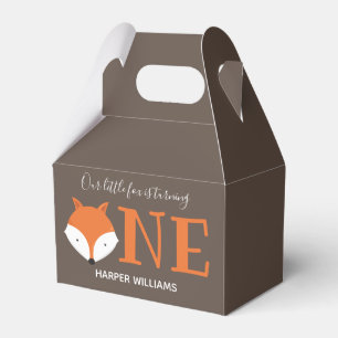 Fox Turning One Cute Animal First Birthday Favour Box