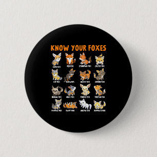 Fox Types Kawaii Foxes Funny Educational Animal Fo 6 Cm Round Badge