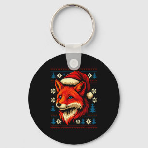 Fox Ugly Christmas Sweater Key Ring