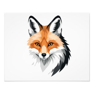 Fox Vector Graphic Art Portrait Animal Spirit Wild Photo Print