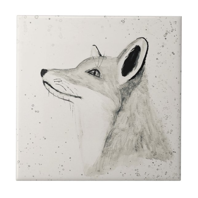 Fox vintage woodland animals tile  (Front)