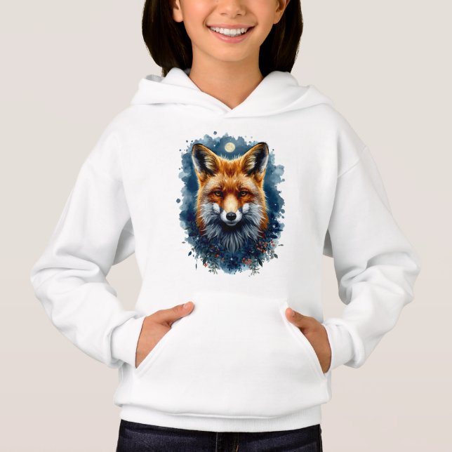 Fox Watercolor Moon Forest Animal Aesthetic (Front)