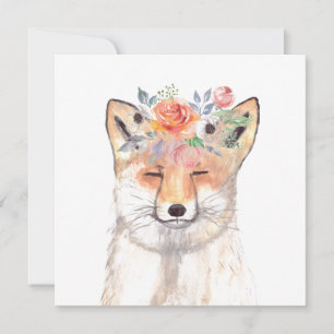 Fox watercolor Orange Brown Wildlife Art Animal 