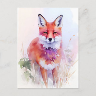 Fox Watercolor Portrait 2 Postcard