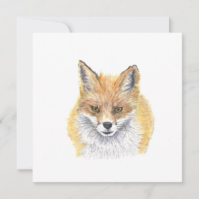 Fox - Watercolour art  Card (Front)