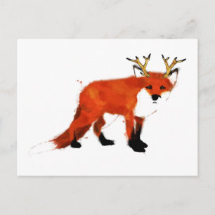 Fox Watercolour Postcard