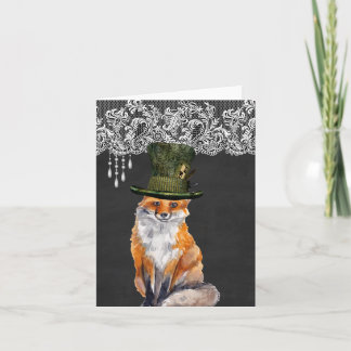 Fox Wearing Hats Greeting Cards
