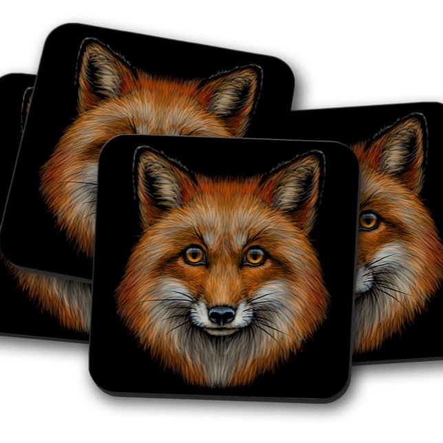 Fox Wildlife Animal Portrait |  Fox Coaster Set (Creator Uploaded)