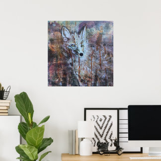 Fox Wildlife Painting Poster
