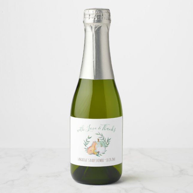 Fox Wine Label – November Baby Shower Favour (Front)