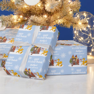 Fox Winter Baby Shower It’s Cold Outside Gift  Wrapping Paper
