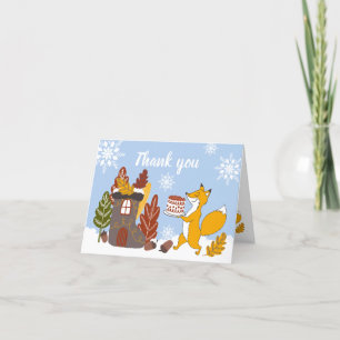 Fox Winter Baby Shower It’s Cold Thank you card