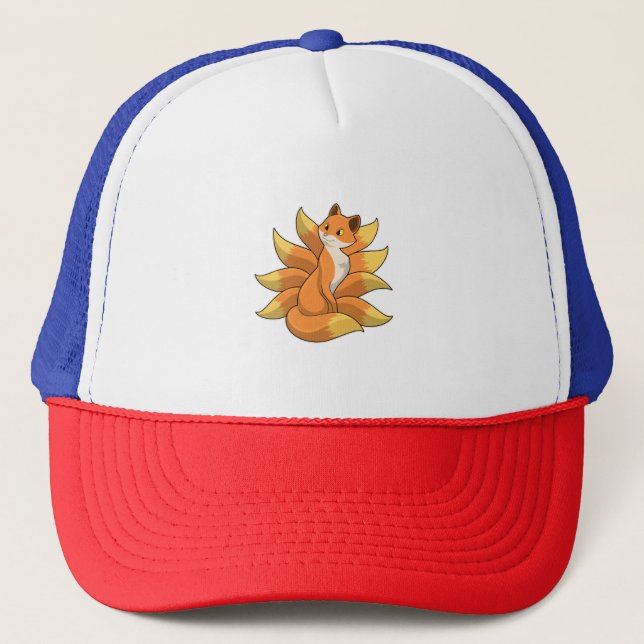 Fox with 9 Fox tails Trucker Hat (Front)