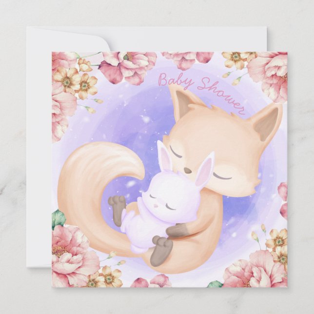 Fox With A Bunny Baby Shower Invitation (Front)