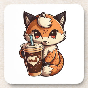 Fox with a cup coaster