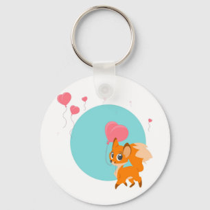 Fox with  Balloon Keychain