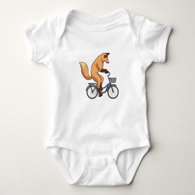 Fox with Bicycle Baby Bodysuit (Front)