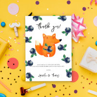Fox with blueberries - thank you baby shower