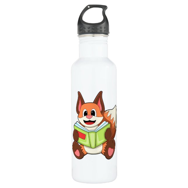 Fox with Book 710 Ml Water Bottle (Front)