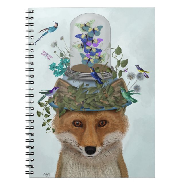 Fox with Butterfly Bell Jar Notebook (Front)