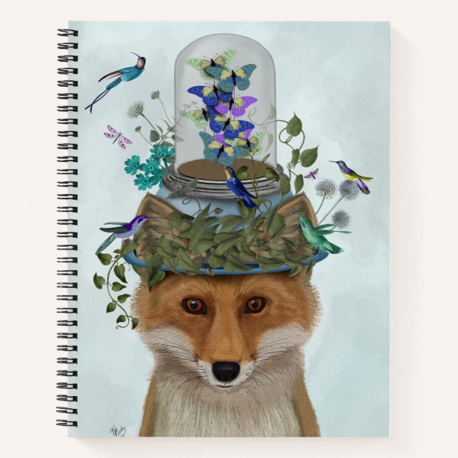 Fox with Butterfly Bell Jar Notebook (Front)