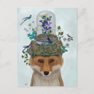 Fox with Butterfly Bell Jar Postcard