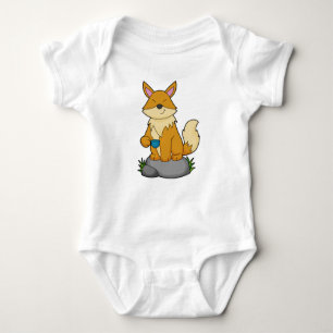Fox with Coffee cup Baby Bodysuit