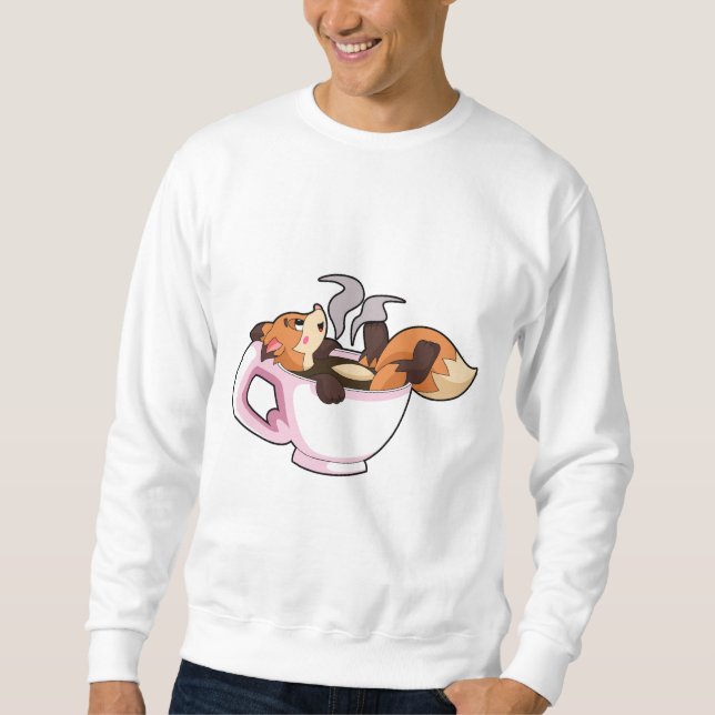 Fox with Coffee Cup Sweatshirt (Front)