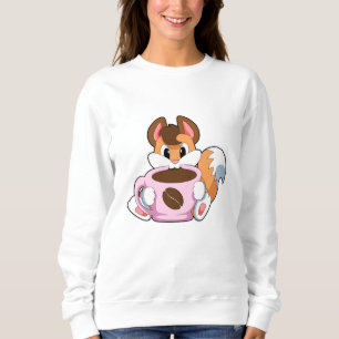 Fox with Cup of Coffee Sweatshirt