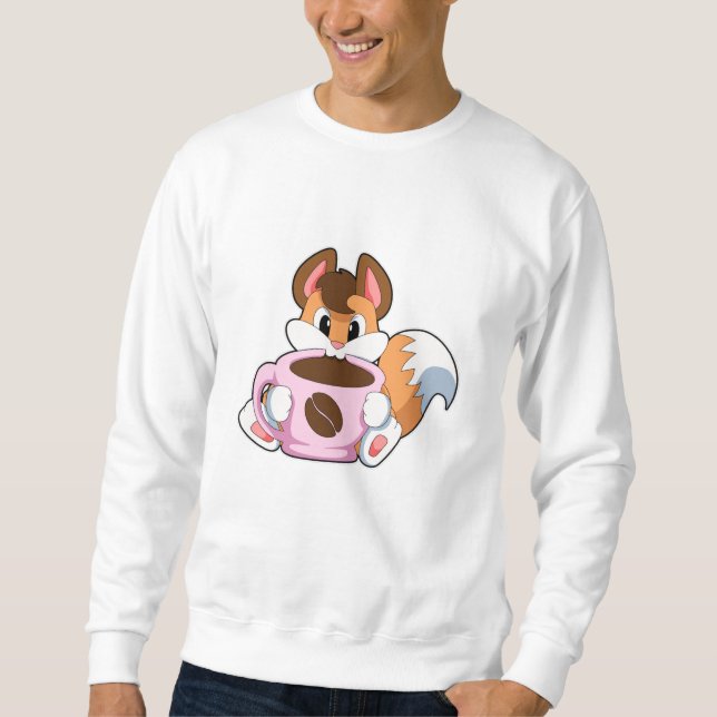 Fox with Cup of Coffee Sweatshirt (Front)