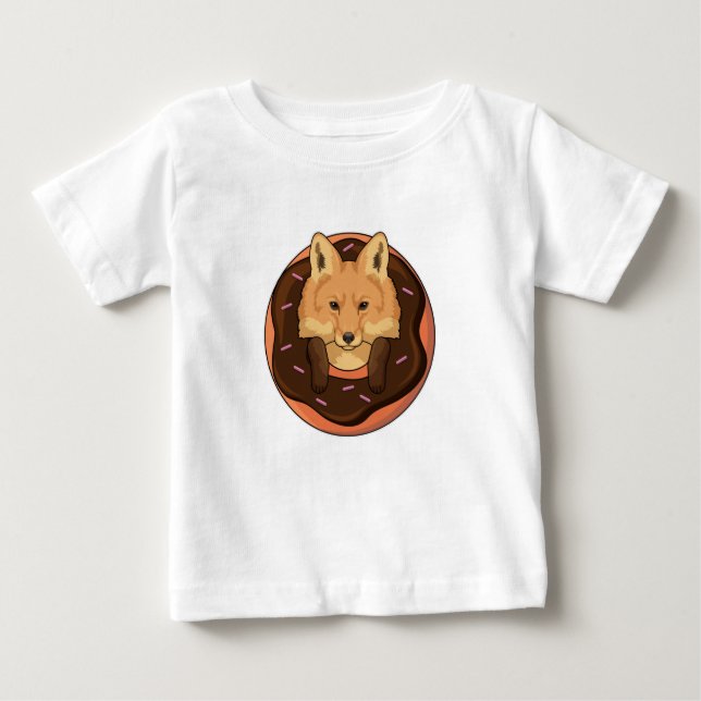 Fox with Doughnut Baby T-Shirt (Front)