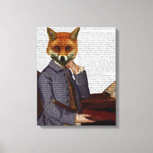Fox With Flute Canvas Print