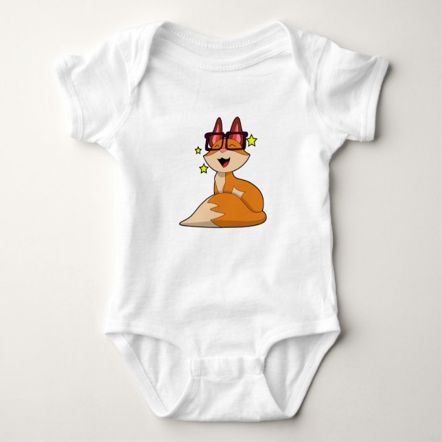 Fox with Glasses Baby Bodysuit (Front)